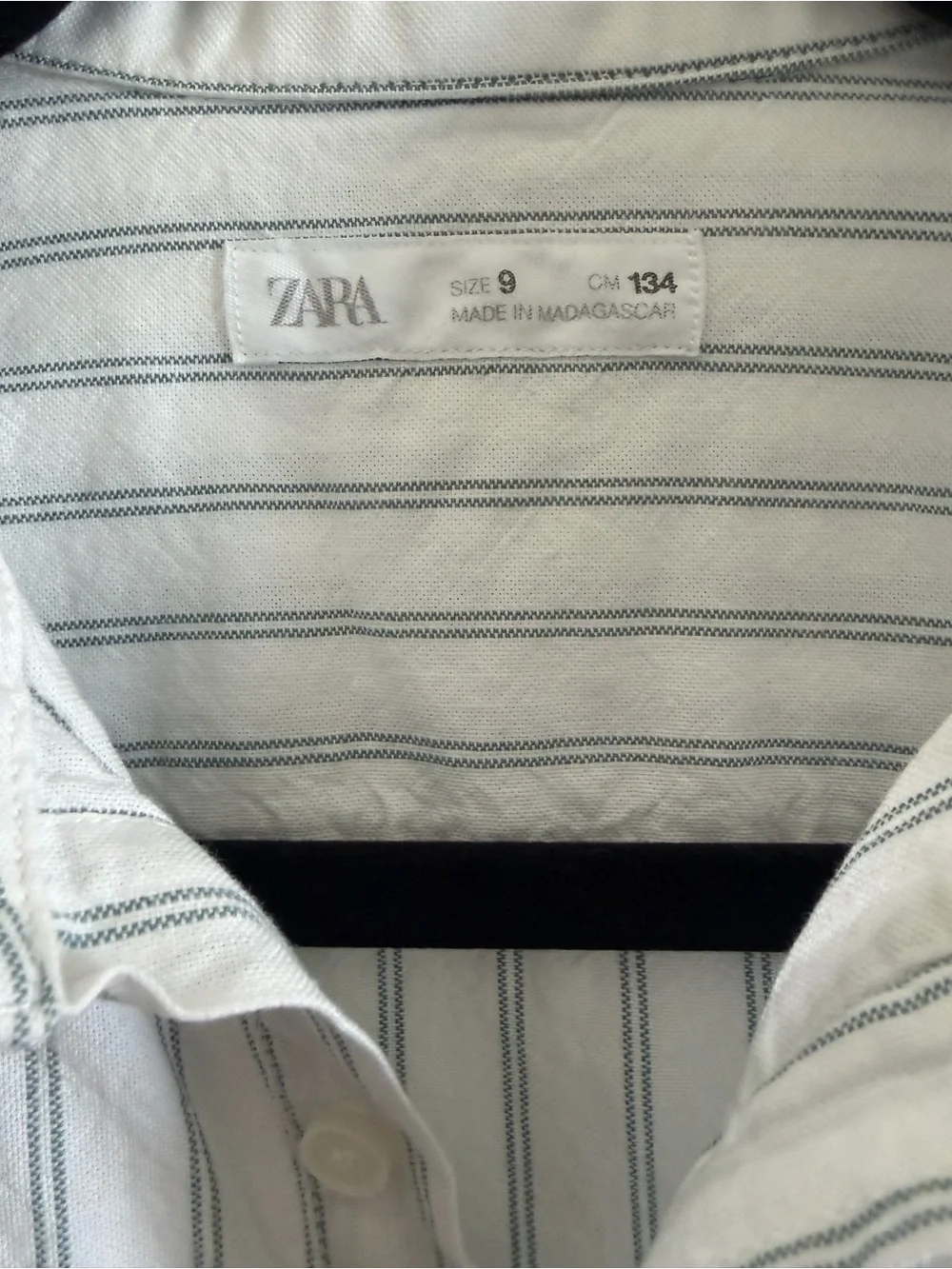 Zara Kids White  Shirt with Thin Blue Pinstripes